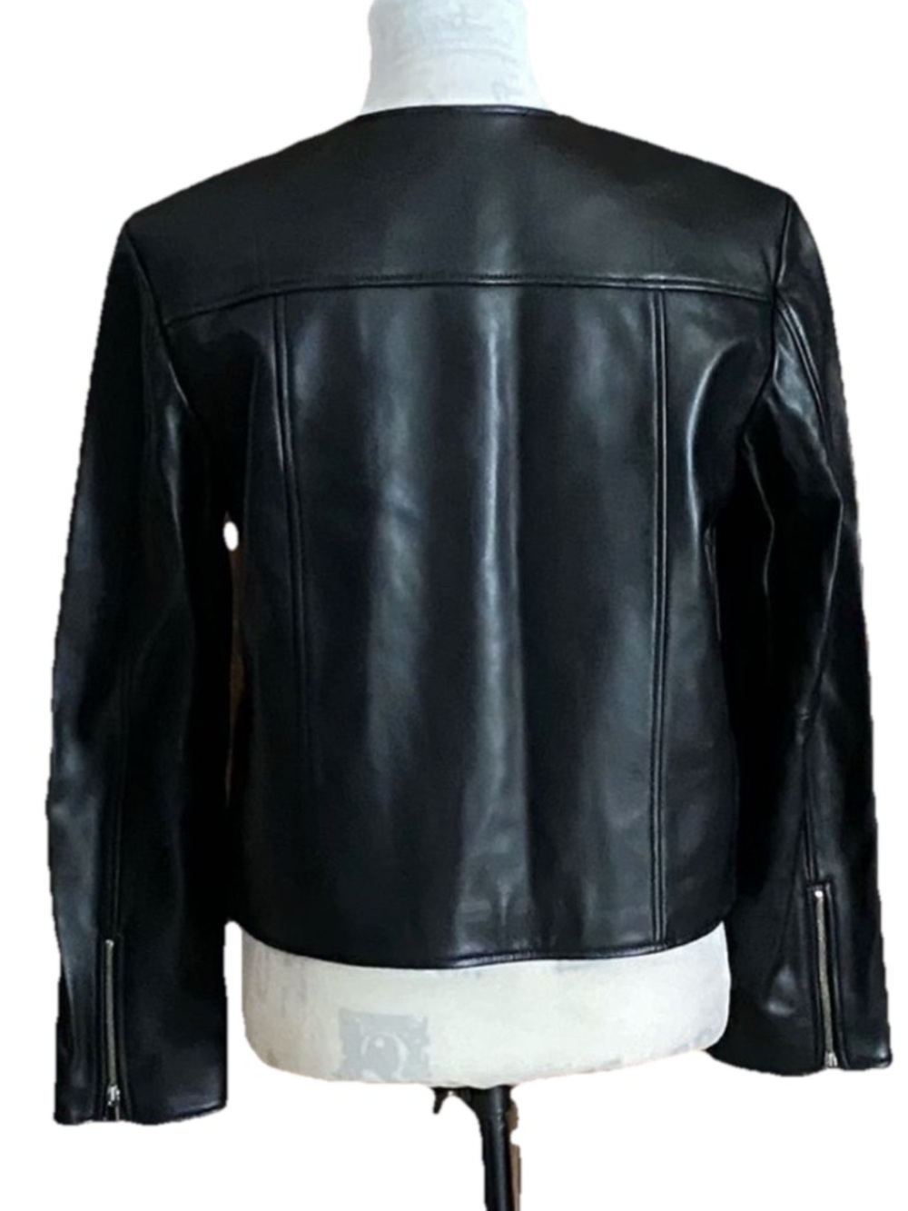 THEORY St. Crop Leather Jacket Black SZ 4 - NWT $795 - Picture 8 of 11